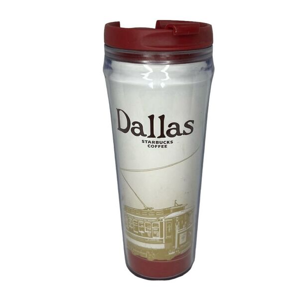 Starbucks DALLAS Travel Tumbler Series 12oz 2004 Red/White - Picture 1 of 13